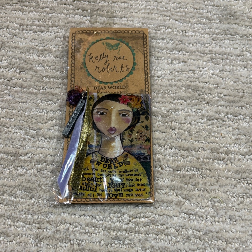 Kelly Rae Roberts Dear World Love Bookmark with Purple Accents - Picture 5 of 6